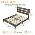 thumbnail image 3 of Papajet Solid Wood Full Bed Frame with Reclining Headboard & Wood Slat Support, Dark Brown, 3 of 8
