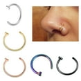 thumbnail image 2 of Clerance! Single Gold 0.8*8 Fake Nose Stud Nose Ring Stainless Steel Plated Lip Stud Fake Holeless Lip Clip Lip Ring Without Punching, 2 of 5