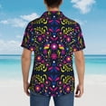 thumbnail image 4 of Balery Colorful Mexican Camisas hawaianas de manga corta para hombre, camisas playeras de corte holgado, camisas de vacaciones con botones,Medium, 4 of 7