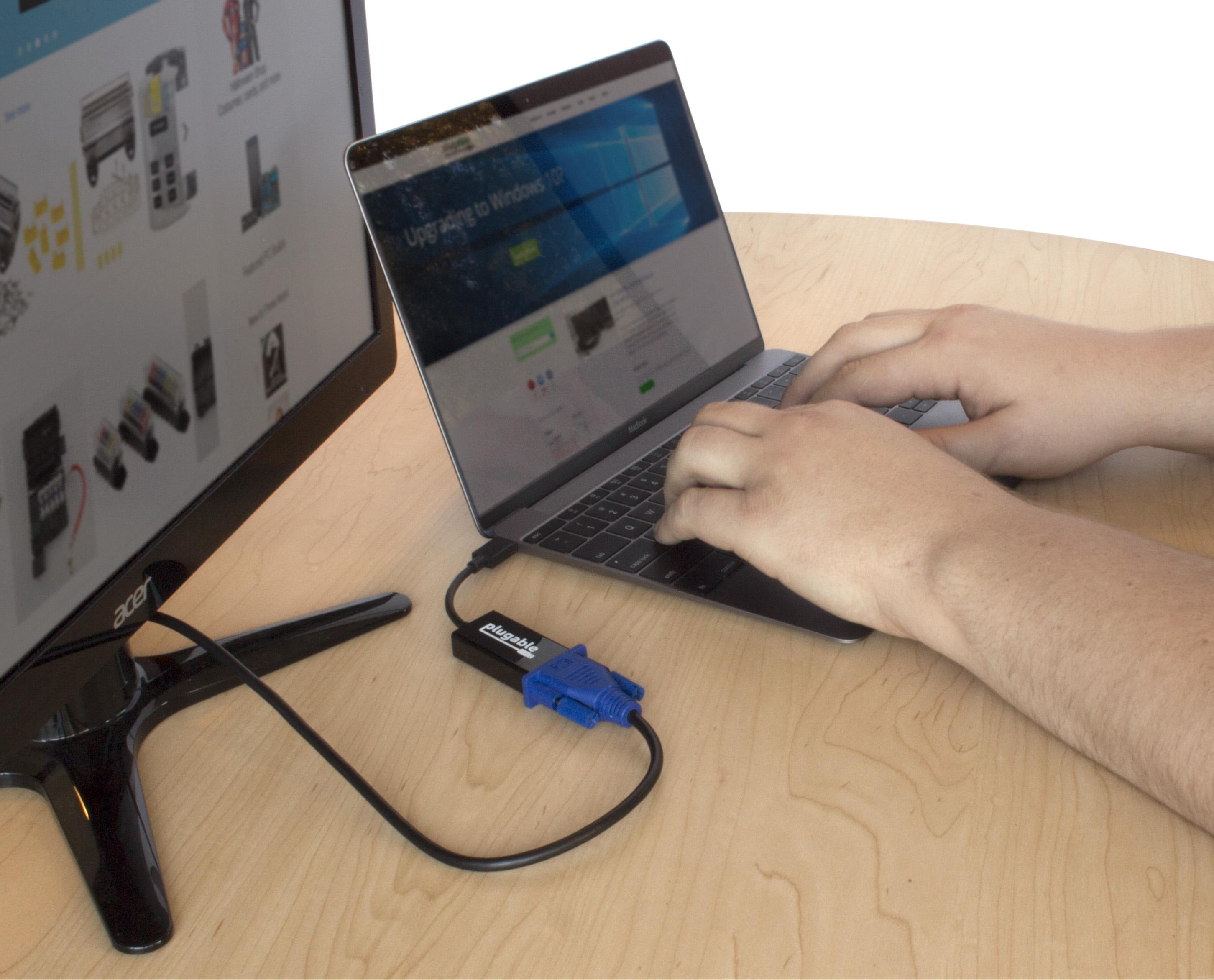 Plugable USB C to VGA Adapter Compatible with 2018 iPad Pro, 2018 MacBook Air, 2018 MacBook Pro, Surface Book 2, Thunderbolt 3 & More (Support for resultions up to 1920x1200 @ 60Hz)