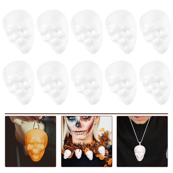 LOLIPPYY Decoration Indoor Unfinished Foam Skull Heads White 25Pcs 1.97X1.57X1.57in