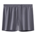 thumbnail image 2 of zeranth Men Summer Ice Silk Shorts Briefs Mid-rise Elastic Waistband Seamless Thin Underwear Loose Fit Wide Leg Sleeping Shorts, 2 of 7