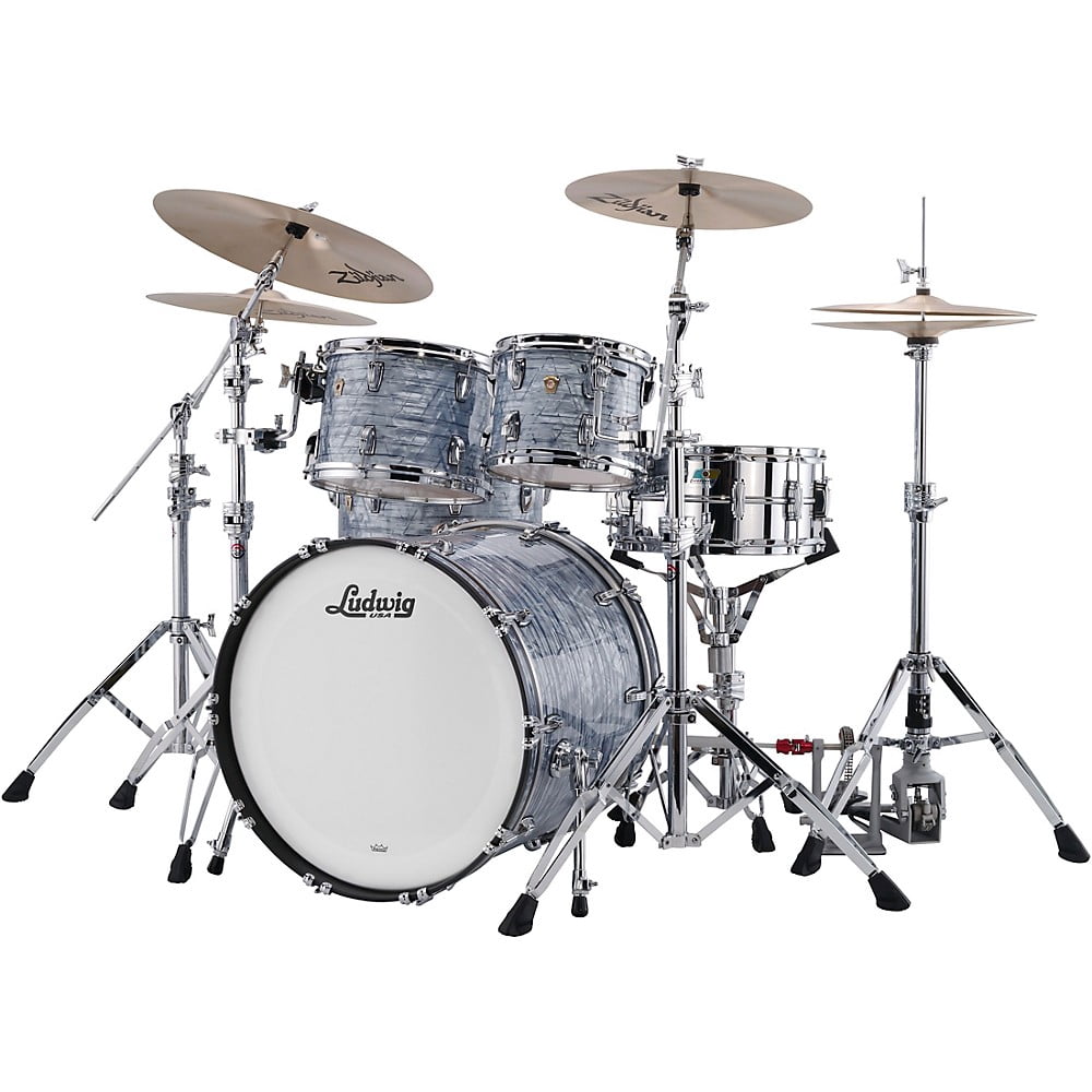 Ludwig Classic Maple 4-Piece Drum Set, Sky Blue Pearl