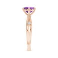 thumbnail image 3 of ANGARA Natural 1.15 Ct. Amethyst with Diamond Solitaire Ring in 14K Rose Gold for Women (Ring Size: 3.5), 3 of 9