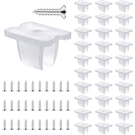 LED Mounting Bracket,QZS Portable LED Strip Mounting Clips for Restaurant,50Pack Durablr Waterproof Neon Lighting Clips for Home,Office,with Screws