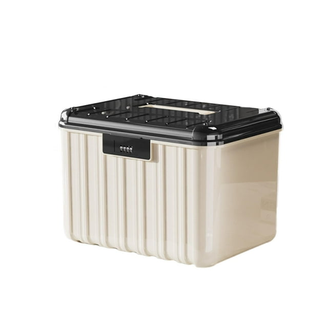 jifeng Lockable Storage Container Bin Lidded Storage Container Stackable Document Organizer Case for Living Room School Dorm Kitchen 36.2x28.5x25.7cm