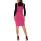 thumbnail image 3 of INSPIRE CHIC Vestido de tirantes con botón decorativo y lazo en la cintura para mujer L Fucsia, 3 of 5