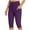Purple, variant on Gnshining Yoga Pants for Women High Elastic Waisted Pants With Pockets Knee Length Leggings Workout Pants