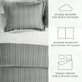 thumbnail image 4 of Noble Linens Gray Ribbon Pattern Duvet Set 2-Piece Duvet Cover Set, Twin/TwinXL, 4 of 12