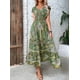 thumbnail image 1 of HH Women's Bohemian Style 2023 New V-neck Long Skirt Waist-Tight Floral Print Large Swing Dress, 1 of 1