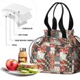 thumbnail image 4 of Pioneer Flower Drawstring Lunch Bag Women - Drawstring Lunch Bag Insulated for Work Office - Stain-Resistant Large Lunchbags for Women with Multi-Pockets, 4 of 6