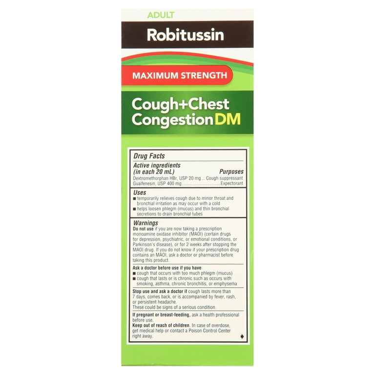 Robitussin Max Strength Non Drowsy Cough Congestion DM and Cold Medicine 8 Fl Oz