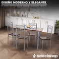 thumbnail image 3 of Comedor Mesa Rectangular 120cm Con 4 Sillas Madera Mdf Metal Color café oscuro, 3 of 7