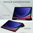 thumbnail image 3 of Allytechgroup Folio Case for Samsung Galaxy Tab S10 Plus/S9 Plus 12.4 inch 2024/2023 Model, Trifold Stand Cover with Pencil Holder Clear Back Shell Shockproof Cover for Galaxy Tab S10+/S9+, Black, 3 of 9