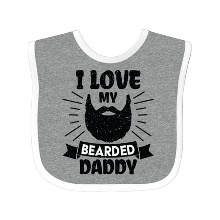 

Inktastic I Love My Bearded Daddy for Fathers Day with Grunge Gift Baby Boy Bib