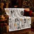 thumbnail image 3 of Playful Dog Heads Bows Rainbows Cheerful Painterly, Playful Pet Portrait Pattern, Warm Flannel Blanket for Living Room and Reading Nook, Dog Lovers Friendship Gift, Pet Lover Home Decor, 3 of 9