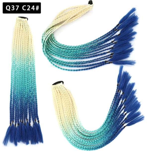 Zhuge 2 piezas de extensiones de cabello trenzado de colores, accesorios para extensiones de cabello trenzado con bandas de goma sintéticas para mujeres, S