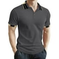thumbnail image 2 of Ashirexll Mens T-shirts, Big and Tall Shirts for Men, Summer Shirts for Casual and Business Short Sleeve Turndown Collar T-shirts, 2 of 4