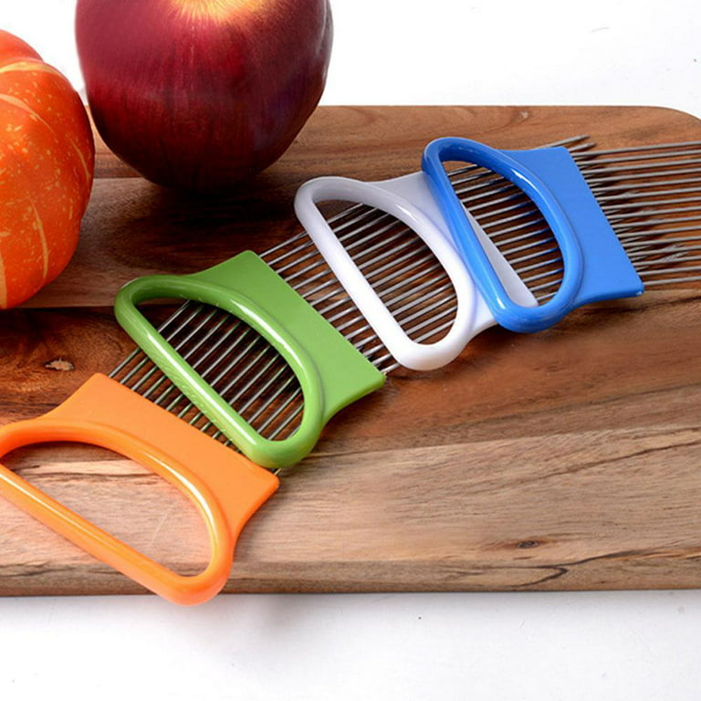 1pc Green Stainless Steel Onion Slicer, Onion Needle, Meat Needle, Fruit &  Vegetable Slicer Fixer
