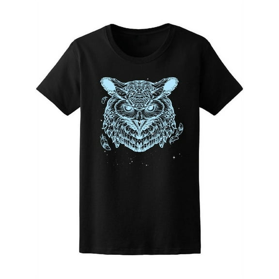 Nightsky Owl Sketch T-Shirt Women -Image by Shutterstock, Female XX-Large