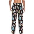 thumbnail image 3 of Xecao Colorful Retro Tape Men's Straight Lounge Pajama Pants: The Ultimate in Comfortable Sleepwear, 3 of 9