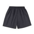 thumbnail image 7 of Scyoekwg Shorts For Boys Solid Color Comfy Elastic Waist Leisure Sports Shorts Leisure Baggy Pants Summer Fashion Black 10-11 Years, 7 of 7