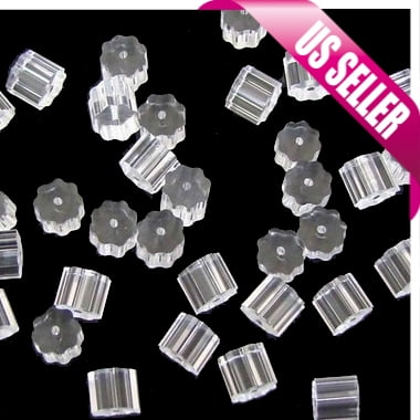 100pcs Rubber Earring Backs Plastic Soft Clear Silicone Earnuts Stoppers 