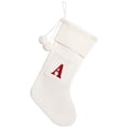 thumbnail image 2 of Christmas Stockings with Initials, Personalized Embroidered Monogram 16.5 Inches Knitted Christmas Stockings Fireplace Xmas Stockings for Family Holiday Party Decoration White Red Letter, 1Pcs, 2 of 7