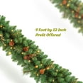 thumbnail image 4 of Christmas Garland with Lights, 9 Foot Lighted Artificial Garland, Adorned with Pine Cones, Red Berry Clusters, Warm LED Lights, Christmas Decoration for Indoor Front Door, Porch, Xmas New Year Decor, 4 of 9