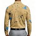 thumbnail image 4 of CCRFTGI Long Sleeve Polo Shirts for Men Print Breathable Classic Golf Casual Daily Tops Tees Shirts Light Brown 3XL, 4 of 4