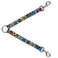 thumbnail image 2 of Buckle Down Dog Leash Splitter Funky Checkers Black White Neon 1 Foot Long 1 Inch Wide, 2 of 3
