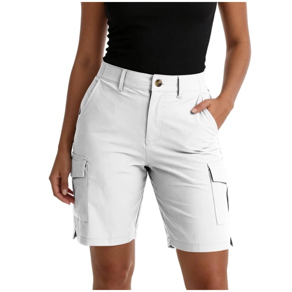 Besolor Cargo Shorts for Women Summer High Waisted Straight Leg Casual Loose Outdoor Workout Hiking Shorts with Multi-pocket