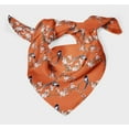 thumbnail image 3 of Bimba Orange Floral & Paradise Whydah Bird Pure Silk Printed Scarf Dupatta Head Neck Wrap Bandanas For Women 40 x 80 Inches, 3 of 6