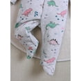 thumbnail image 4 of ATAIKU Infant Baby Girls' Sleep and Play Footed Pajamas Dinosaur One-Piece Sleeper Button Romper Jumpsuit Cotton PJs For Newborn, 4 of 7