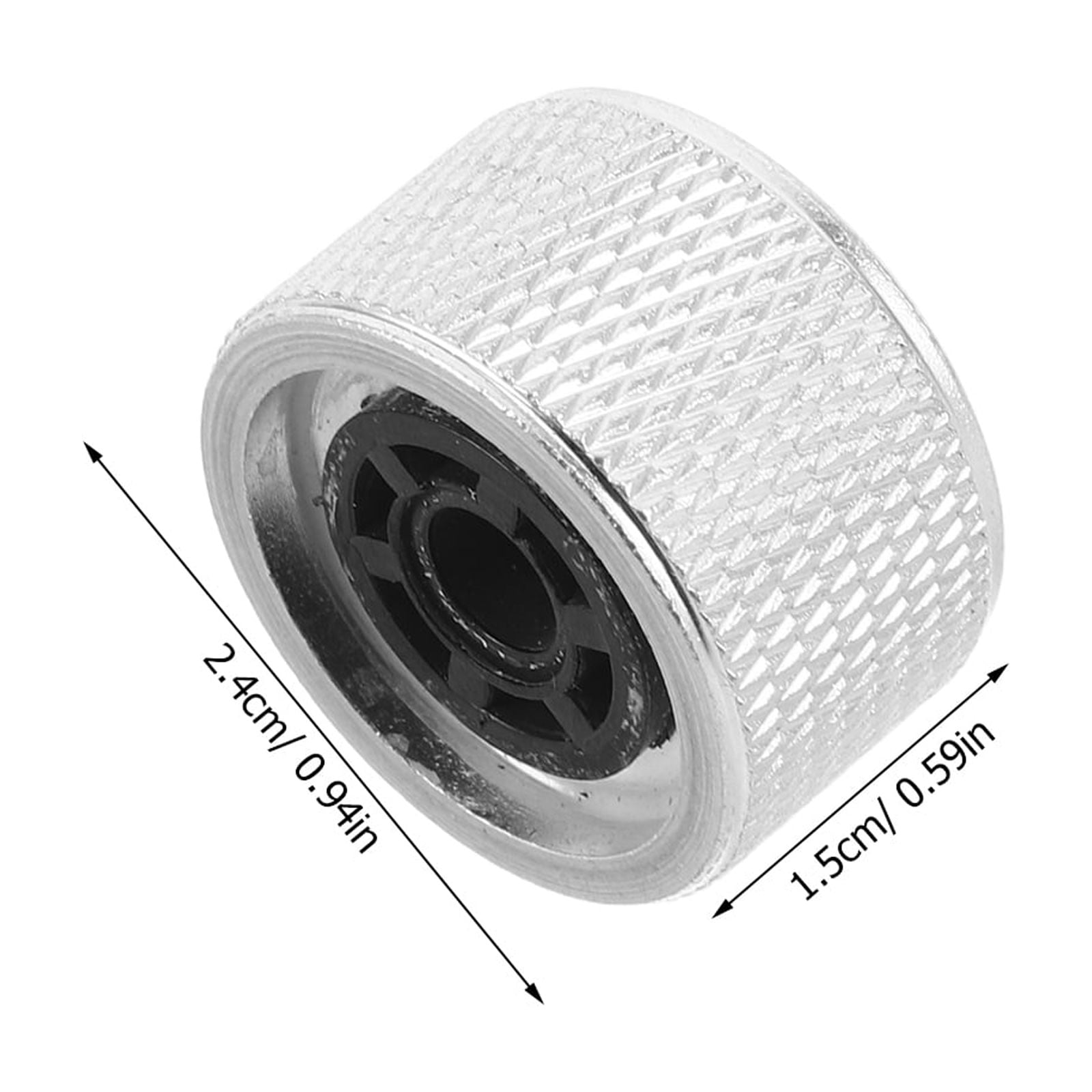 OUNONA Silver Aluminum Potentiometer Knob for Guitars Smooth Sound Control 3Pcs