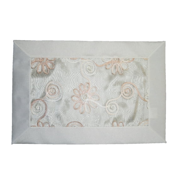 Emerald Embroidered Ribbon Design Doilies & Runners
