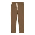 thumbnail image 4 of YUGYXL Stretch Waist Drawstring Sweatpants for Men Summer Wide Leg Straight Pants with Pockets Lounge Pants Brown XXXL, 4 of 5