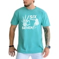 thumbnail image 2 of Six Seven Skeleton Shirt for Men & Women Funny Gen Z 6 7 Halloween Meme Tee Seafoam Shirt Adult X-Large, 2 of 4