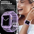 thumbnail image 5 of Compatible for Purple Apple Watch Ultra Band 49mm 45mm 44mm 42mm 41mm 40mm 38mm with Case for Men Women, Shockproof Sport Rugged Band for iWatch SE Series 9 8 7 6 5 4 3 2 1 (38/40/41mm, purple), 5 of 7