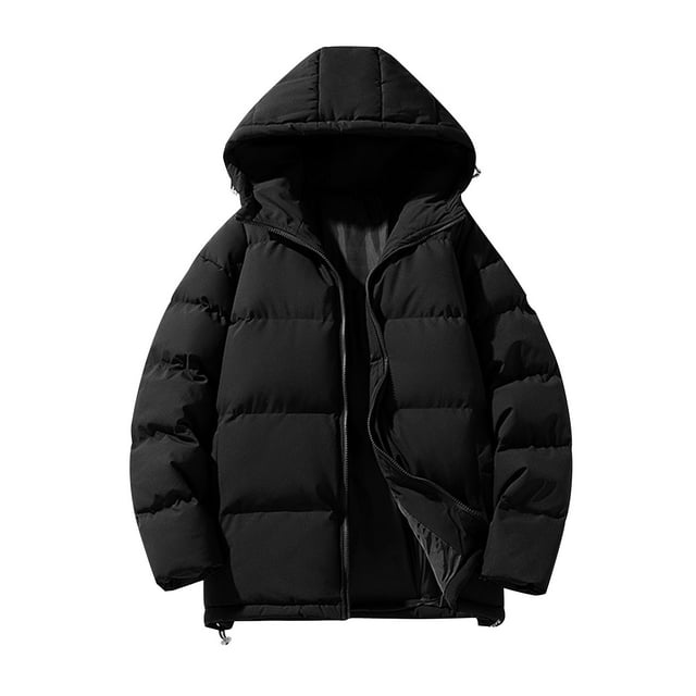 Veste d'Hiver à Capuche pour Hommes - Isolation Rembourrée, Cardigan à Fermeture Éclair Résistant au Vent avec Multiples Poches, Manteau en Polyester à Manches Longues pour Extérieur Décontracté