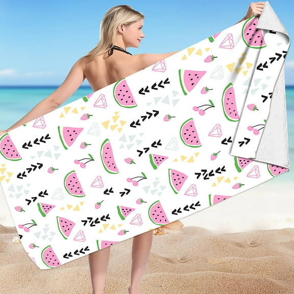 Xihbxyly Toalla de Playa de Microfibra, Ligera, Antiarena, de Secado Rápido, Diseño Colorido, Imprescindible para Viajes, Playa y Piscina, 76 X 152 Cm