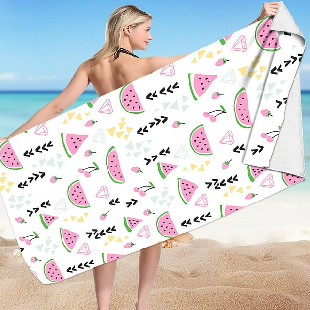 Dvkptbk Beach Towels Beach Summer Oversized Microfiber Beach Towel Bath Towels Multicolor Super Lightweight Colorful Sandproof Beach Blanket for Travel Swimming Pool