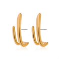thumbnail image 3 of 2023 Nuevo diseño de pendientes irregulares en forma de U de color dorado para mujer, moda de cristal coreana, A07, 3 of 5