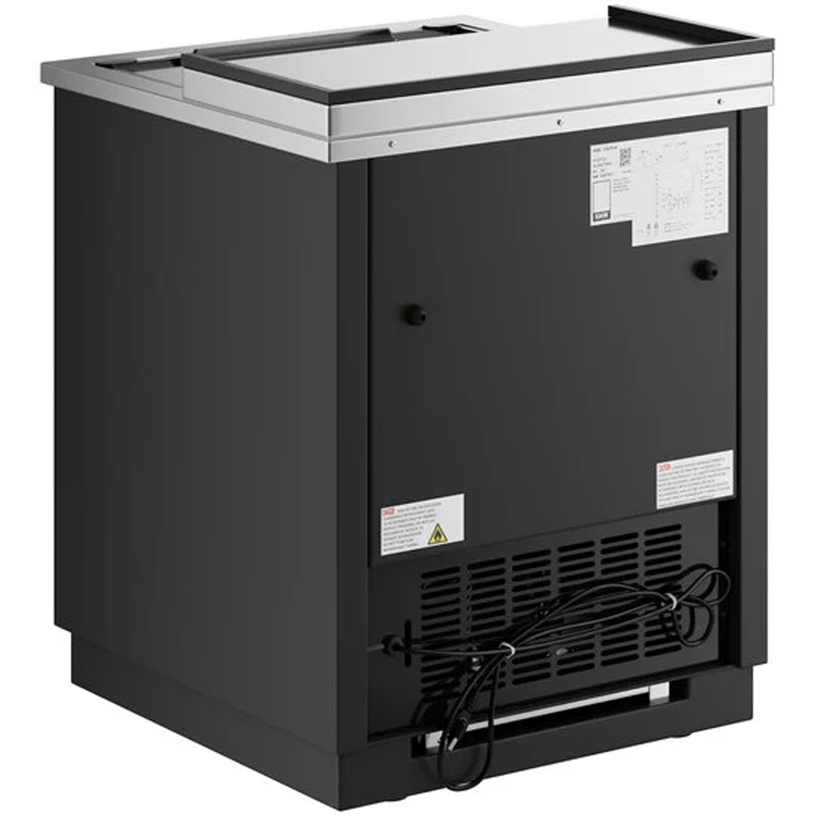 Commercial Glass Froster Freezer 26" Undercounter Bar Mug Chiller – 90 Mug Capacity, 0°F Cooling, R290 Refrigerant, 115V, Black Vinyl Exterior
