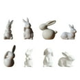 thumbnail image 3 of VONKY Mini Ceramic Rabbit Figurines White Miniature Bedroom Sculpture Modern Style Statue for Furnishings Decoration Type D, 3 of 7