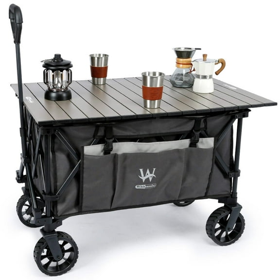 Whitsunday Moko Compact Folding Wagon Cart with Aluminum Table Plate
