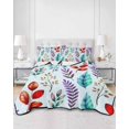 thumbnail image 2 of Quilt King Size Bedding Set, Spring Leaves Reversible Summer Quilt 3 Pieces, Watercolor Leaf Botanical Nature Light Blue Lightweight Bedspreads Coverlets with 2 Pillow Shams for All Seasons, 2 of 5