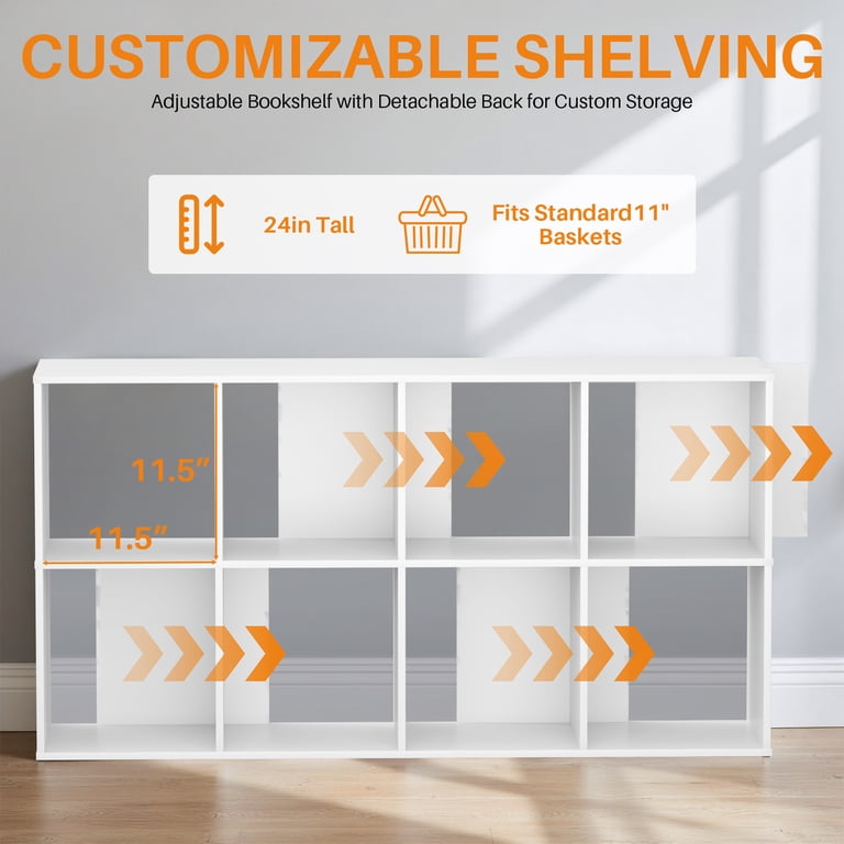 Taoset 4-Tier Cube Bookcase, 47.7 Inch, White photo 6