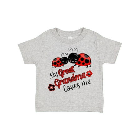 

Inktastic My Great Grandma Loves Me with Cute Ladybugs Gift Toddler Boy or Toddler Girl T-Shirt