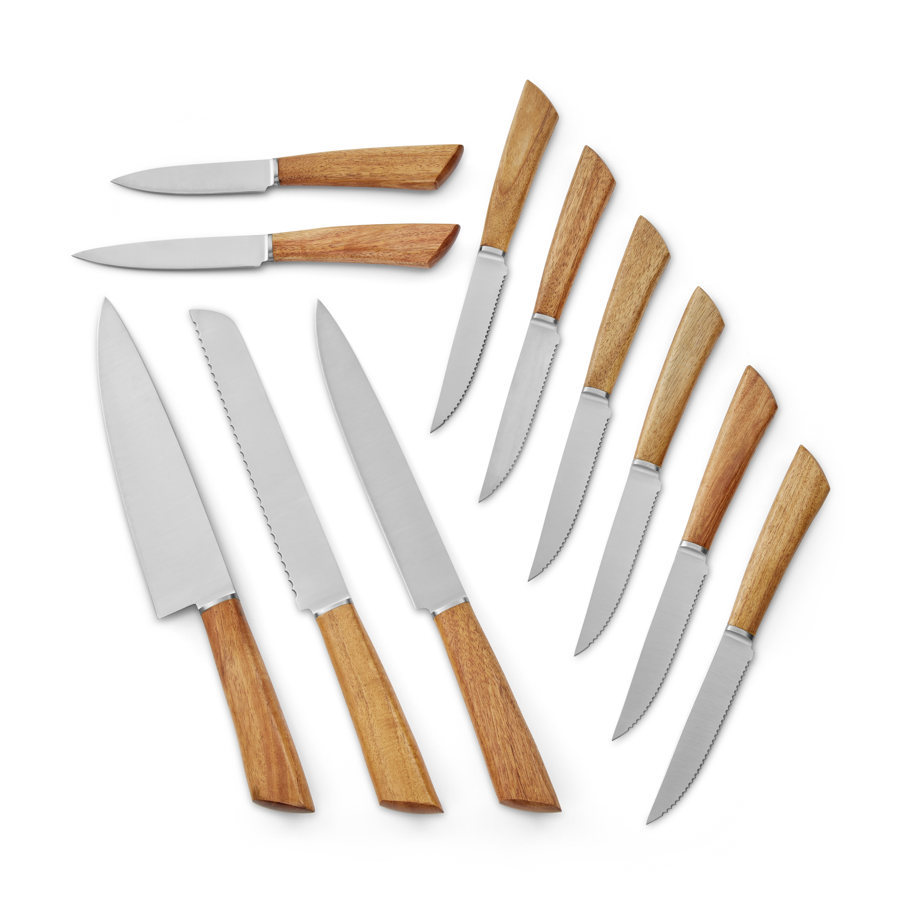 12-Piece Acacia Handle Knife Set with Acacia Wood and Acrylic Block - image 2 of 4